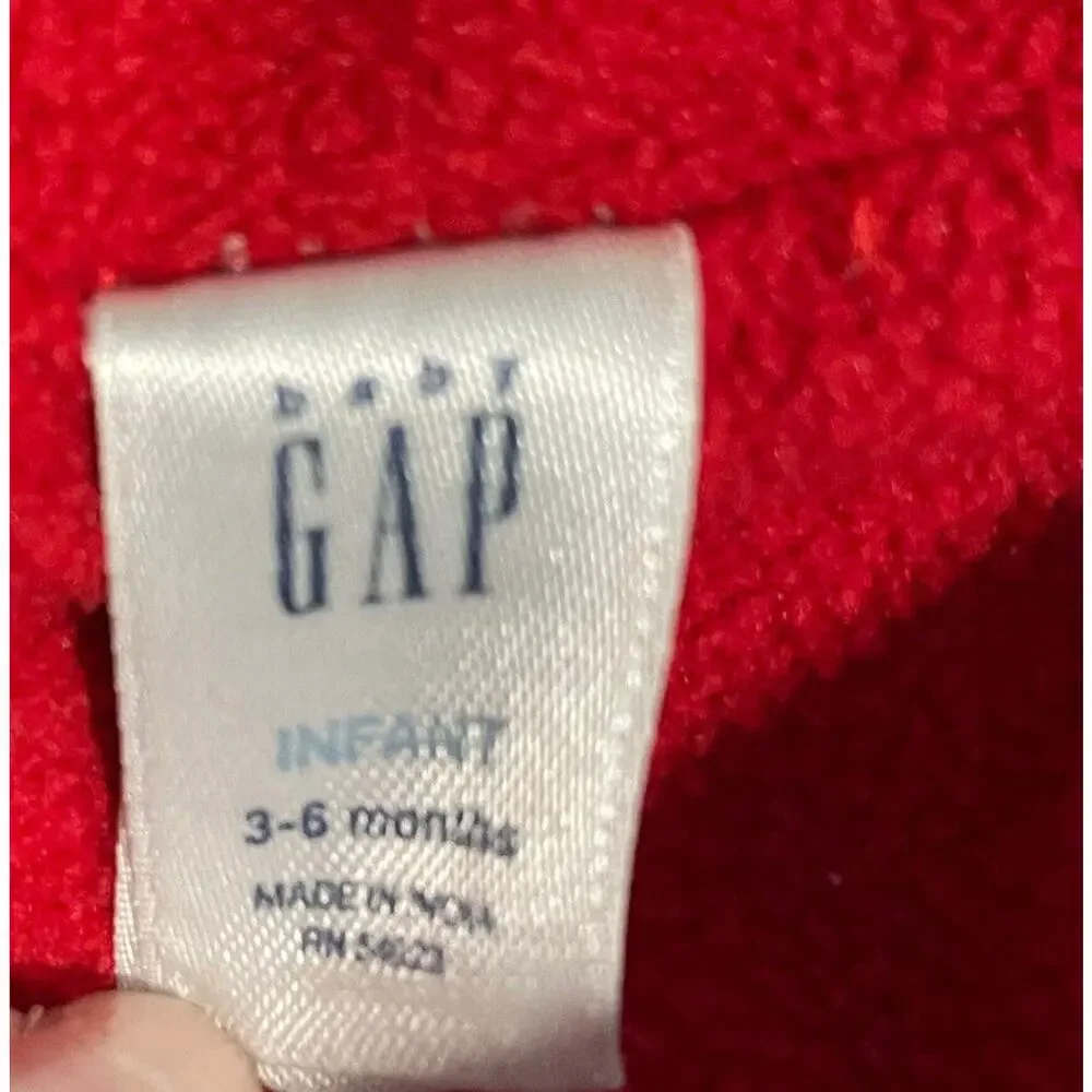 Baby Gap Blue Denim Overalls‎ 3 6 Months Warm Poly Fleece Lined Leg Snaps Cotton
